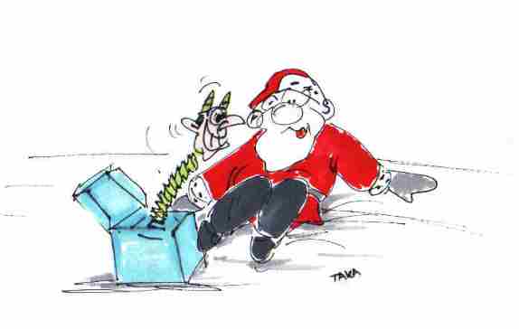 Weihnachtsmann in der www.Cartoonboerse.de